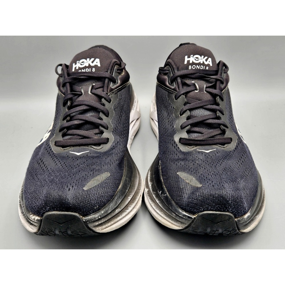 Hoka One One Bondi 8 Black Shoes Men's 10.5D Running Sneakers 1123202‎ BWHT - Picture 7 of 7